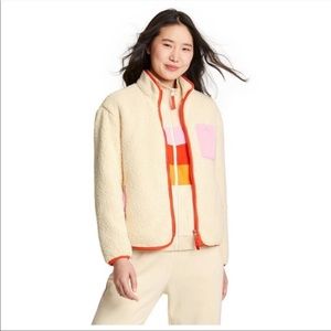 ☀️NEW Target X LEGO Women’s Sherpa Jacket, Full Zip Cream With Pocket